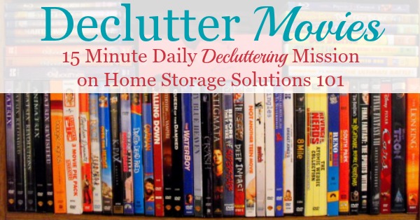 How to #declutter movies and videos from your collection, in whatever form such as DVDs, Blu-rays, VHS video tapes, and even digital copies {part of the #Declutter365 missions on Home Storage Solutions 101} How to #declutter movies and videos from your collection, in whatever form such as DVDs, Blu-rays, VHS video tapes, and even digital copies {part of the #Declutter365 missions on Home Storage Solutions 101} #decluttering