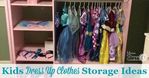 Lots of kids dress up clothes storage ideas to let your kids wear their costumes while keeping things organized {featured on Home Storage Solutions 101}
