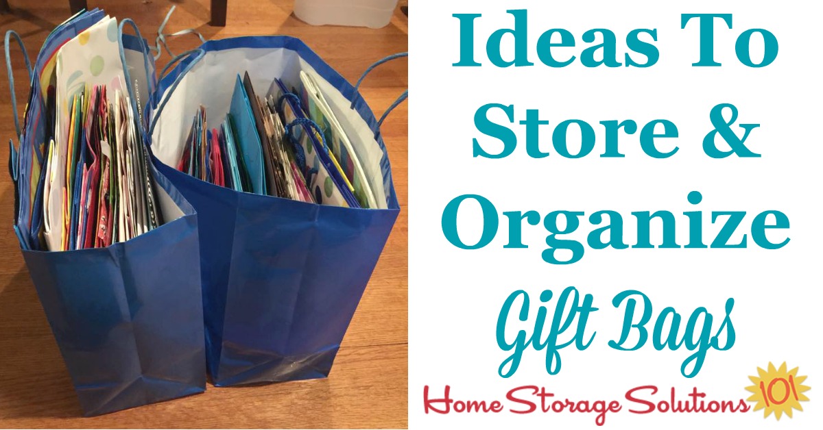 Tips and ideas for how to store and organize gift bags {on Home Storage Solutions 101}