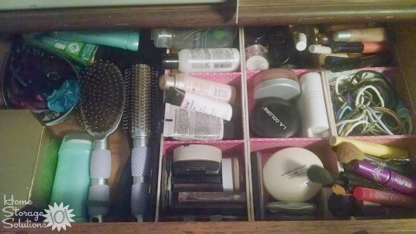After photo when decluttered bathroom drawer {featured on Home Storage Solutions 101}