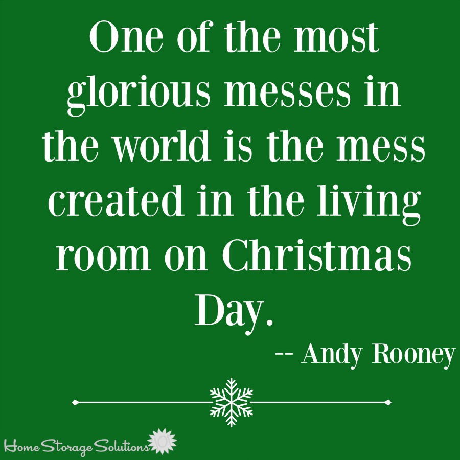 One of the most glorious messes in the world is the mess created in the living room on Christmas day. Enjoy it fully, and then learn how to clean it up! {on Home Storage Solutions 101}
