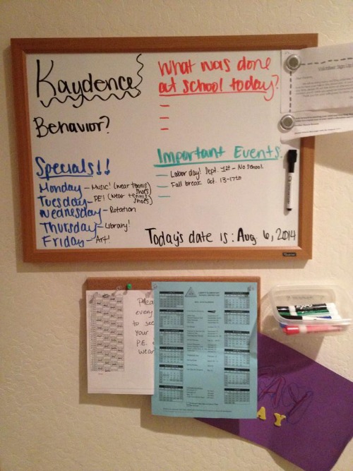 School information wall {featured on Home Storage Solutions 101}