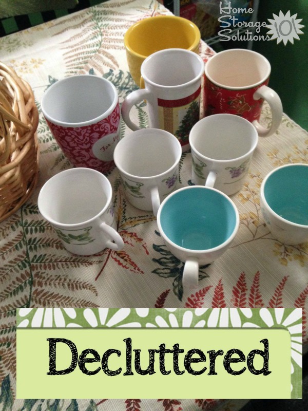 Coffee cups and mugs that Brandy decluttered as part of the #Declutter365 missions on Home Storage Solutions 101