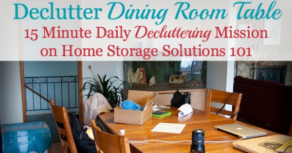 declutter dining room table