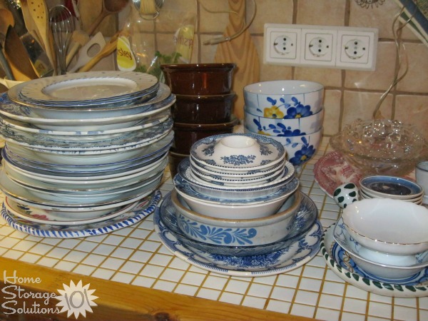 Dishes decluttered as part of the #Declutter365 missions on Home Storage Solutions 101
