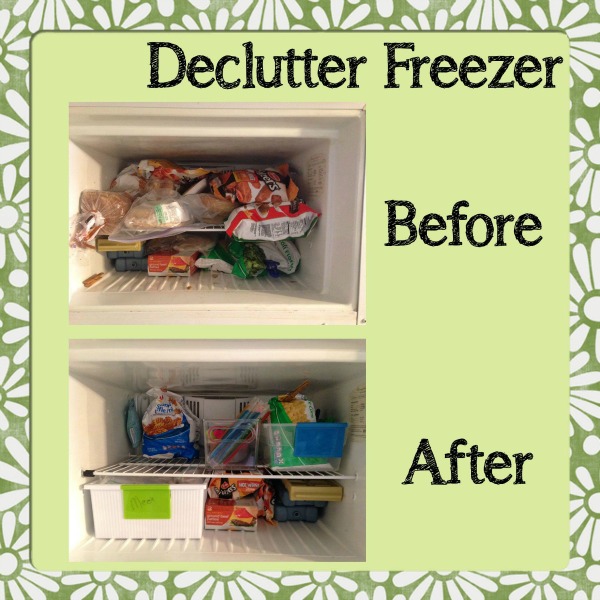 Before and after of the the #Declutter365 declutter freezer mission, from Brandy {featured on Home Storage Solutions 101}