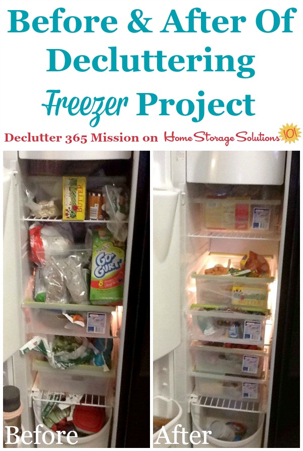 Before and after of freezer decluttering project on Home Storage Solutions 101 Before and after of freezer decluttering project on Home Storage Solutions 101