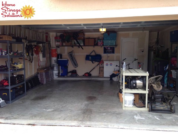 Garage decluttering project results shown by Heather {featured on Home Storage Solutions 101}
