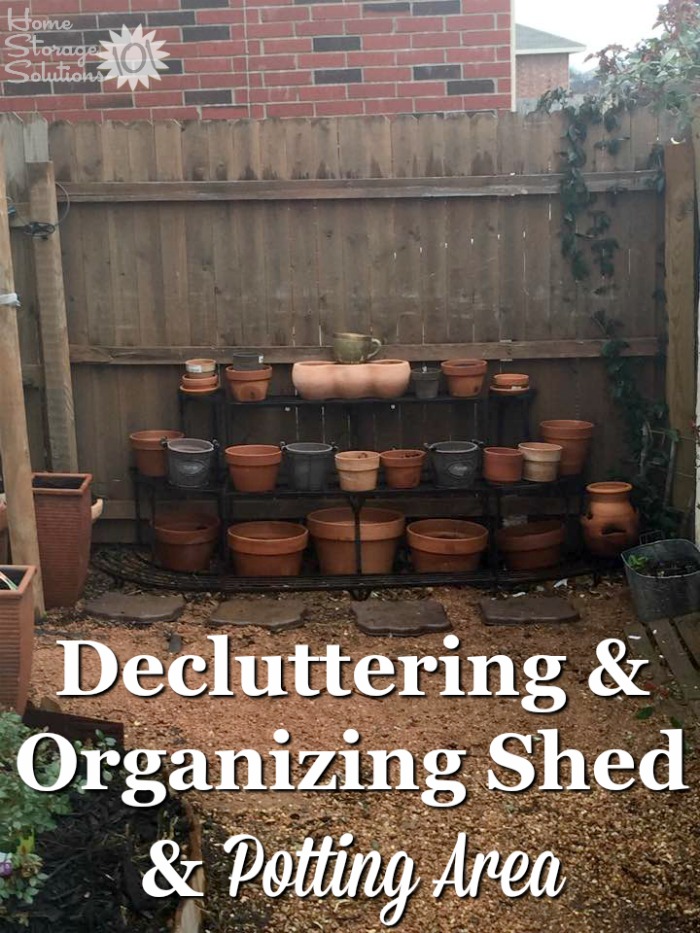 Decluttered and organized gardening potting area from a reader, Tamara, who worked on the #Declutter365 missions on Home Storage Solutions 101 Decluttered and organized gardening potting area from a reader, Tamara, who worked on the #Declutter365 missions on Home Storage Solutions 101