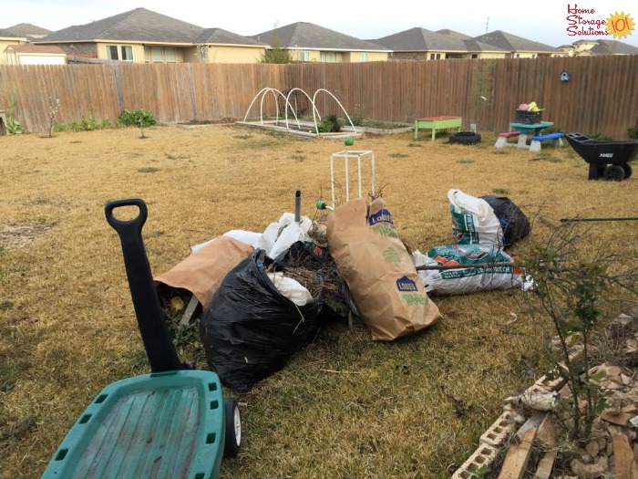 Decluttered back yard and vegetable beds as part of the Declutter Gardening Supplies, Tools & Equipment #Declutter365 mission on Home Storage Solutions 101 Decluttered back yard and vegetable beds as part of the Declutter Gardening Supplies, Tools & Equipment #Declutter365 mission on Home Storage Solutions 101
