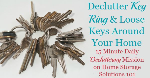 How to declutter key rings and loose keys around your home for this #Declutter365 mission, plus get tips to prevent 'mystery' or unknown keys from being a problem in your home from now on {on #HomeStorageSolutions101}