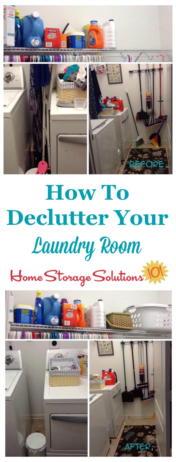 How to declutter your laundry room, with tips and before and after photos from readers who've done this #Declutter365 mission {on Home Storage Solutions 101}