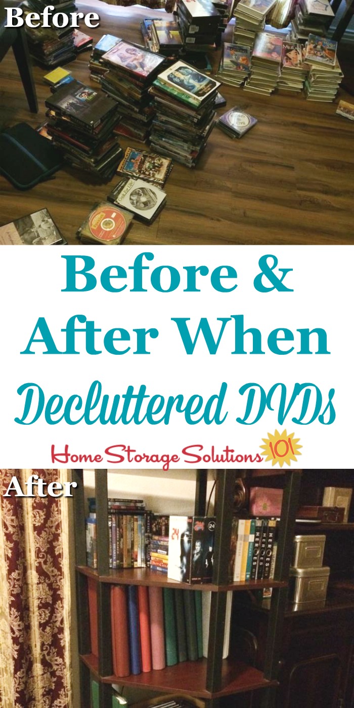 Before and after photos from a reader, Dora, who did the #Declutter365 mission to #declutter DVDs and other movies {on Home Storage Solutions 101} #decluttering Before and after photos from a reader, Dora, who did the #Declutter365 mission to #declutter DVDs and other movies {on Home Storage Solutions 101} #decluttering