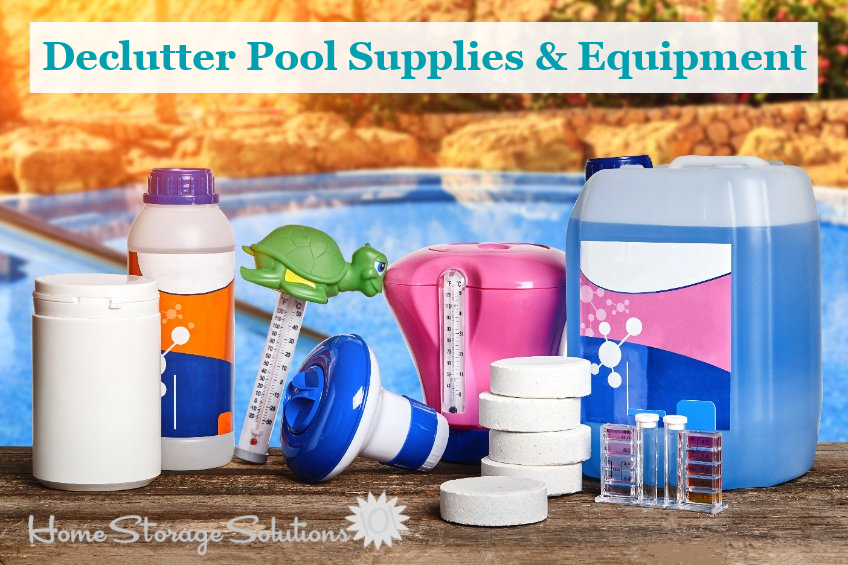 Declutter pool supplies and equipment {on Home Storage Solutions 101}