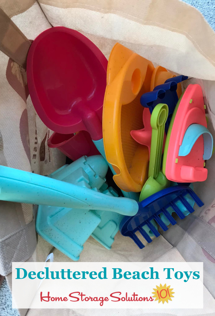 Decluttered beach toys, given away in a buy nothing group {on Home Storage Solutions 101} Decluttered beach toys, given away in a buy nothing group {on Home Storage Solutions 101}