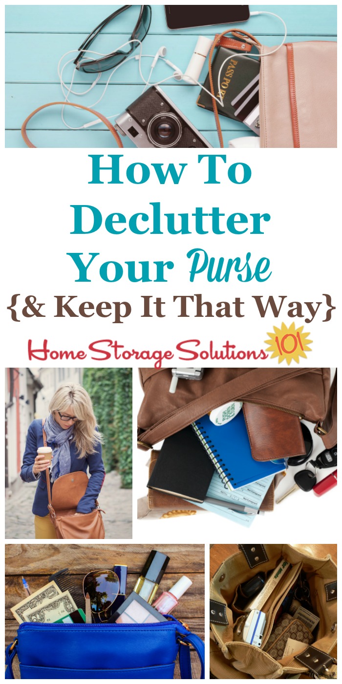 How to #declutter your purse and then get in the habit of keeping it uncluttered from now on {on Home Storage Solutions 101} #Decluttering #ClutterControl