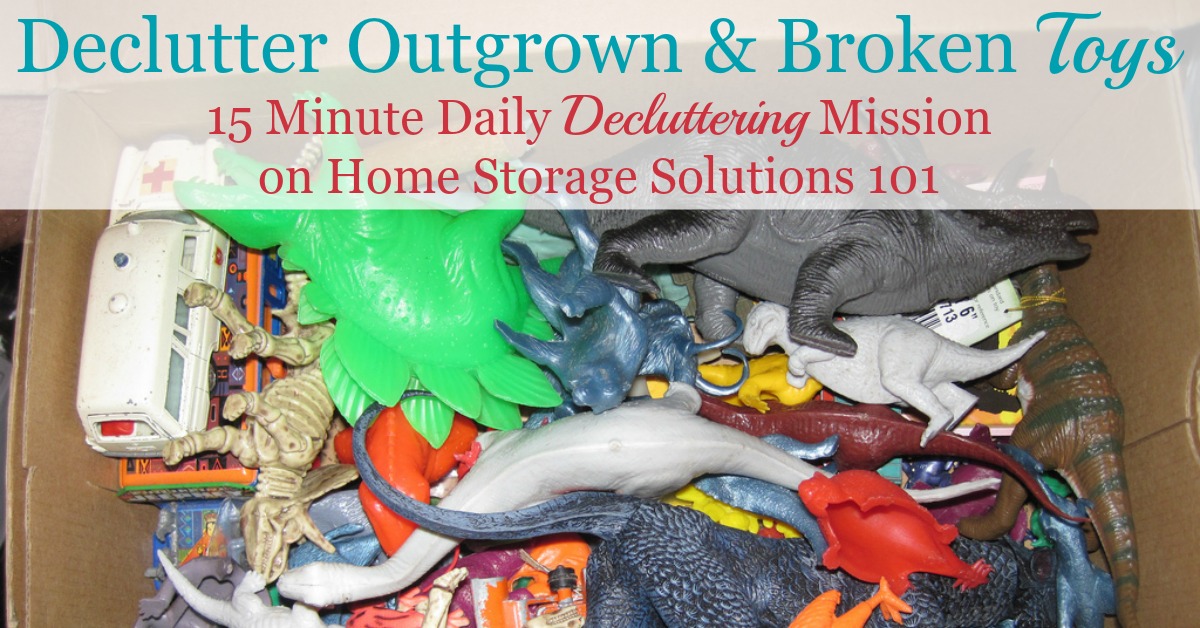 How to declutter toys from your home, starting with the easiest categories first, which are the broken and outgrown ones {part of the #Declutter365 missions on Home Storage Solutions 101} How to declutter toys from your home, starting with the easiest categories first, which are the broken and outgrown ones {part of the #Declutter365 missions on Home Storage Solutions 101}