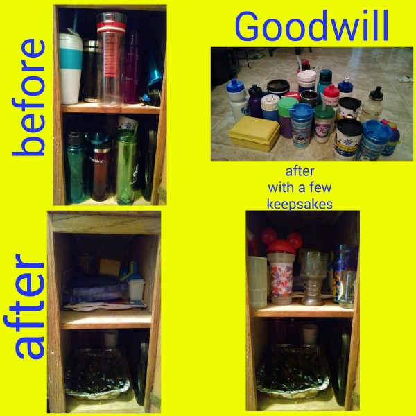 Kitchen storage idea for cups and drink bottles cupboard - The