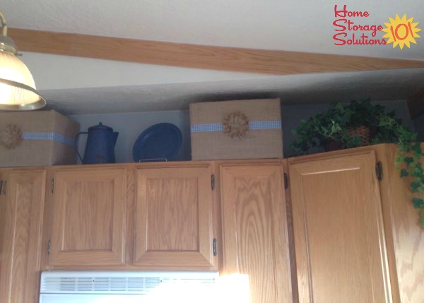 Decorating Above Kitchen Cabinets, Storage Baskets Above Kitchen Cabinets