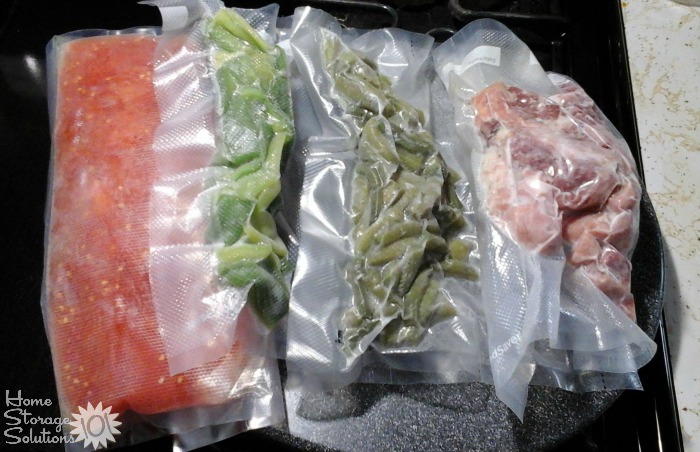 Food frozen in FoodSaver vacuum sealer bags Food frozen in FoodSaver vacuum sealer bags