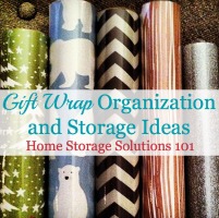 gift wrap organization and storage ideas