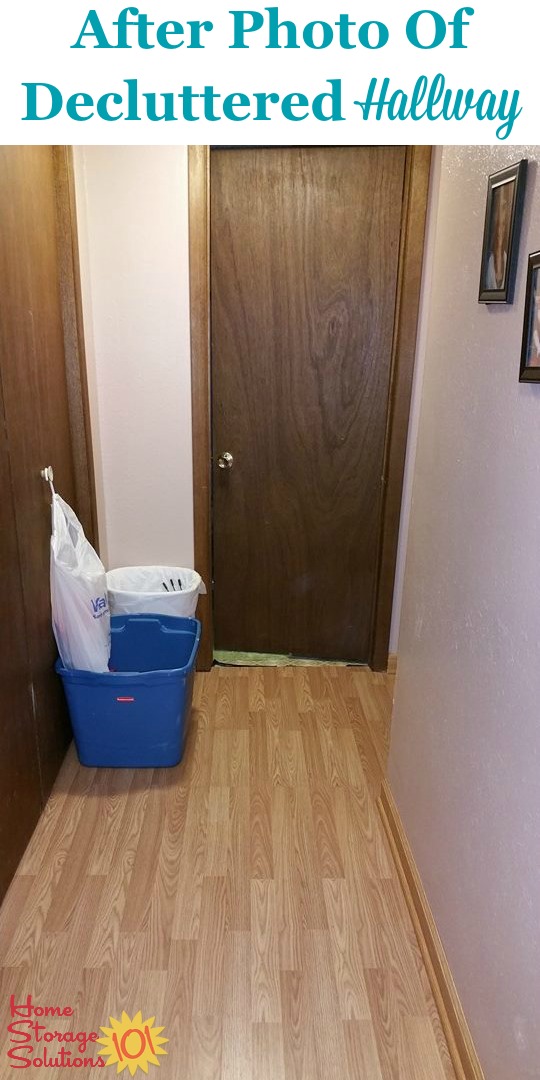 After photo of a decluttered hallway when a reader, Heide, did the #Declutter365 mission {on Home Storage Solutions 101}