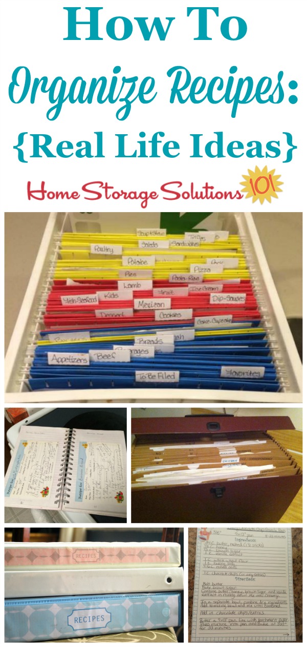 Real life ideas and solutions for how to organize recipes {on Home Storage Solutions 101}