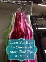 ideas for how to organize tank tops and camis
