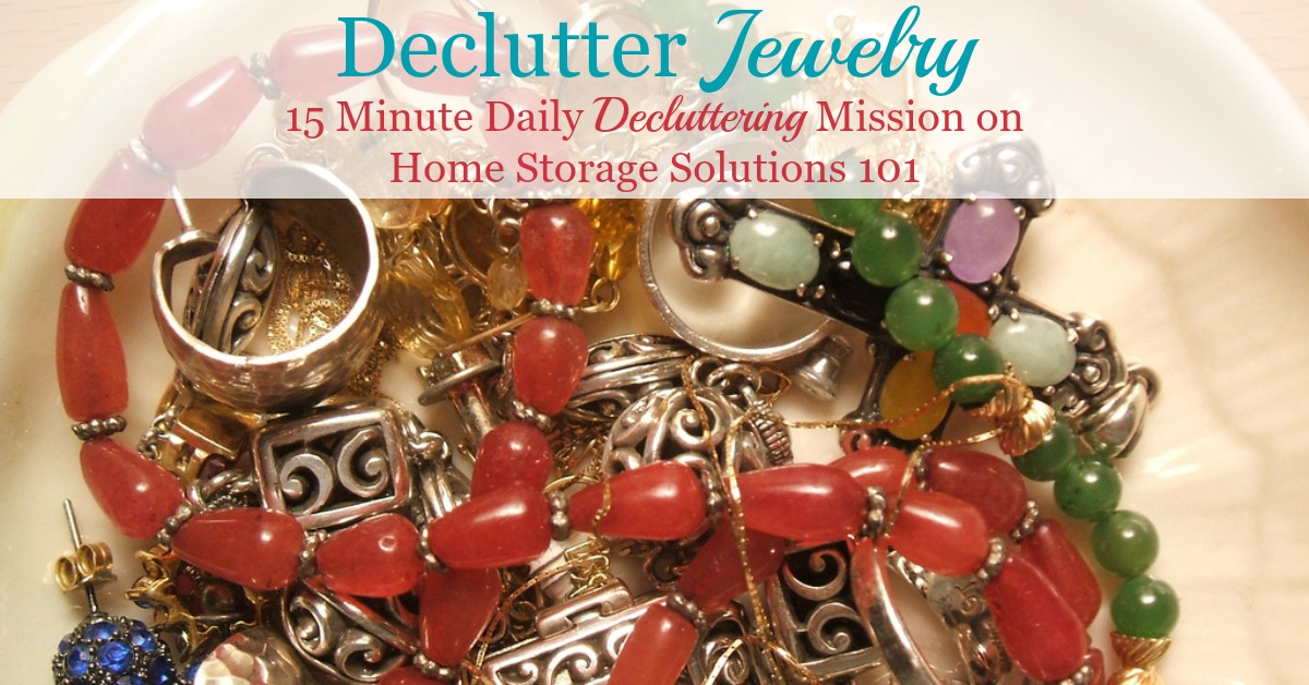 How to get rid of jewelry clutter, including questions to ask yourself and things to consider, tips for getting rid of sentimental jewelry, and lots of before and after photos from readers who've done this mission to get you inspired {on Home Storage Solutions 101}