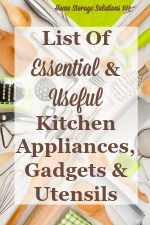 List of essential and useful kitchen appliances, gadgets and utensils