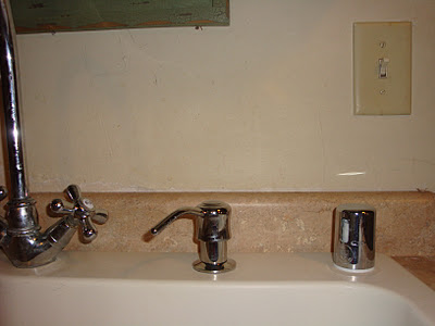 Soap dispenser installed