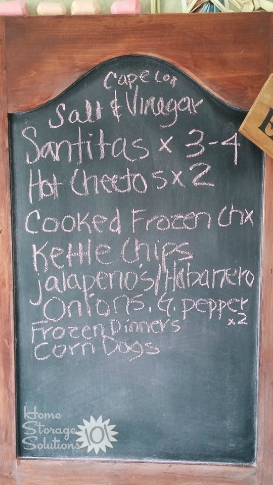 Use a chalkboard to make a grocery list, and then take a photo of it before you leave for the store!