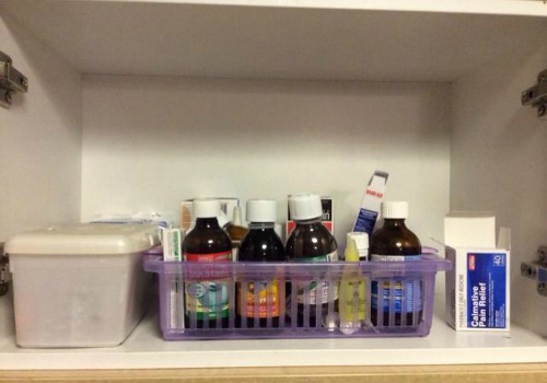 Medicine Cabinet Prescription bottle organizer