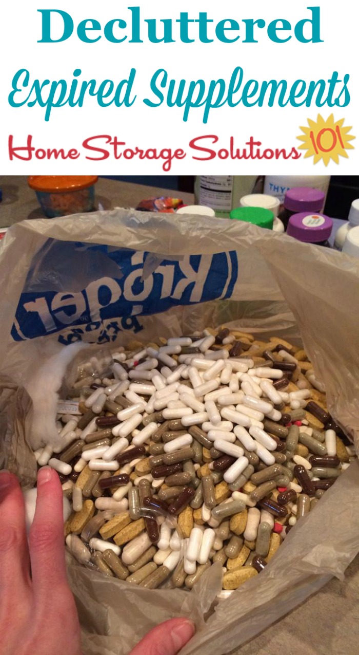 Vitamins and supplements can expire, so make sure you periodically get rid of these older items from your home {on Home Storage Solutions 101} #Declutter365 #Decluttering #Declutter