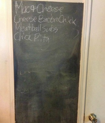 paint surface with chalkboard paint for displaying menu paint surface with chalkboard paint for displaying menu