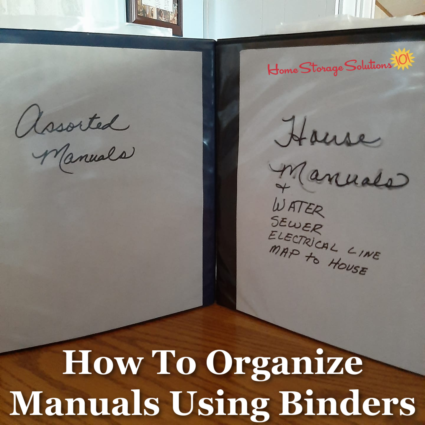 How to organize manuals in a binder, to organize these documents for reference in your home {featured on Home Storage Solutions 101} How to organize manuals in a binder, to organize these documents for reference in your home {featured on Home Storage Solutions 101}