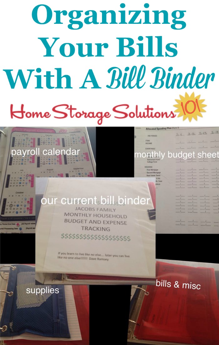 Tips for organizing your bills with a bill binder {on Home Storage Solutions 101} Tips for organizing your bills with a bill binder {on Home Storage Solutions 101}