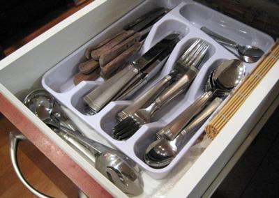 Organized utensil drawer