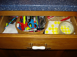 Before - junk drawer - couldn't even open the drawer all the way