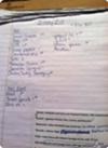 Close up of detailed list