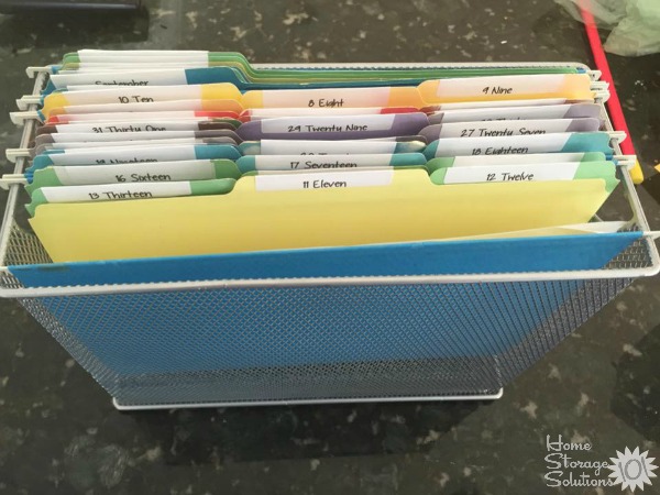 DIY tickler file for paper organization {featured on Home Storage Solutions 101}