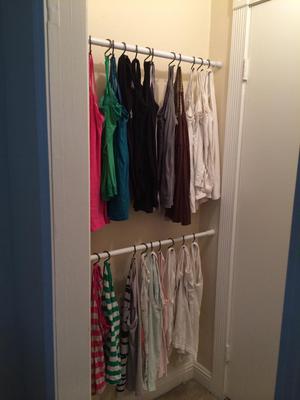 How To Organize Tank Tops Camis, Can You Use A Shower Curtain Rod To Hang Clothes