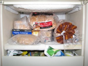 Top shelf of bar freezer