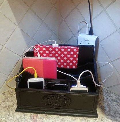 DIY charger station using mail sorter