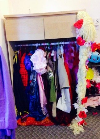 DIY dress up closet using old dresser