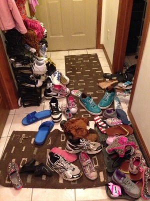 shoe explosion in hallway