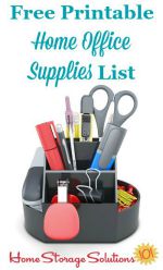 Free printable home office supplies list