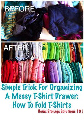 How To Fold T Shirts Simple Trick For Organizing Your Shirt Drawer
