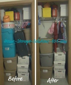 before and after kids closet organization
