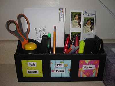 Organized mail area - one of her kitchen zones